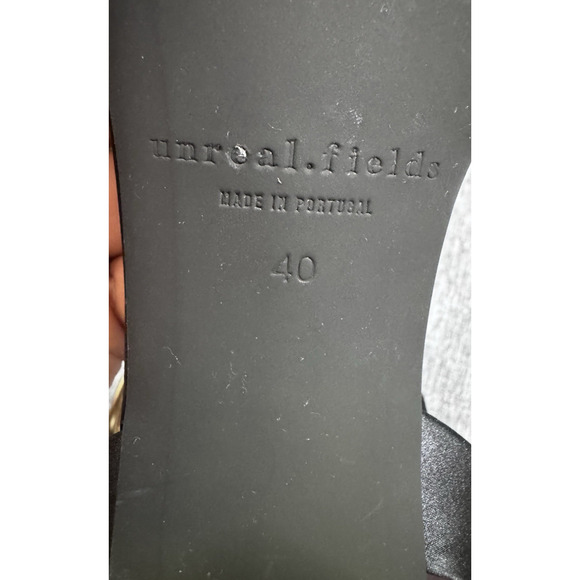 Unreal Fields Simone Black Sandals Acrylic Heel Green Size Eu 40 Us 9 - Picture 6 of 13